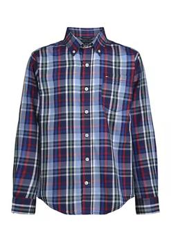 推荐Boys 8-20 Long Sleeve Central Twill Weave Plaid Shirt商品