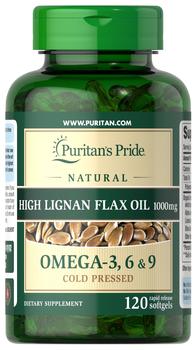 推荐Natural Flax Oil 1000 mg 120 Rapid Release Softgels商品