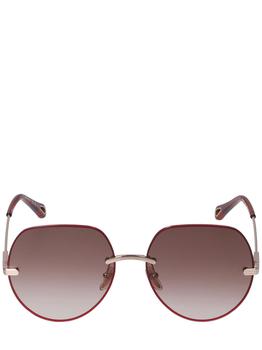 chloe太阳镜怎么样, Chloé | Benjamine Squared Metal Sunglasses商品图片 额外8折, 额外八折