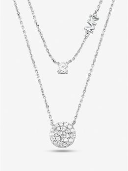Michael Kors | Precious Metal-Plated Sterling Silver Pavé Disc Layering Necklace商品图片,