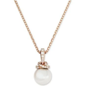 Swarovski | Rose Gold-Tone Pavé & Imitation Pearl Pendant Necklace, 15" + 2" extender 