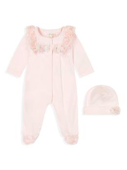 商品Miniclasix | Baby Girl's 2-Piece Ruffle-Trim Coverall & Hat Set,商家Saks Fifth Avenue,价格¥315图片