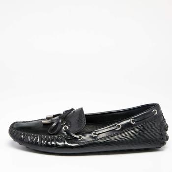 lv鞋, [二手商品] Louis Vuitton | Louis Vuitton Black Epi Leather Arizona Bow Slip On Loafers Size 39商品图片 9.5折, 满1件减$100, 满减