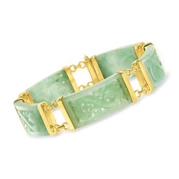 商品Ross-Simons | Ross-Simons Jade Dragon Bracelet With 18kt Gold Over Sterling,商家Premium Outlets,价格¥1782图片
