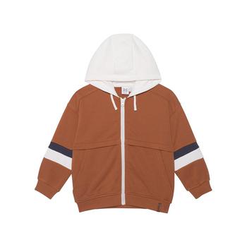 商品Deux par Deux | Boy Hooded French Terry Cardigan Brown - Toddler|Child,商家Macy's,价格¥430图片