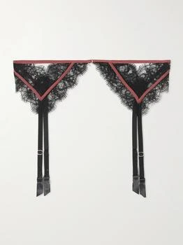 Kiki De Montparnasse | 缎布边饰真丝混纺黎芭蕾丝吊袜腰带,商家NET-A-PORTER,价格¥2219