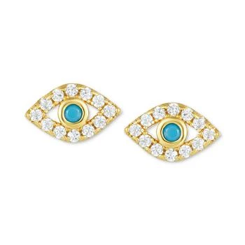 ADORNIA | 14k Gold-Plated Evil Eye Stud Earrings 独家减免邮费