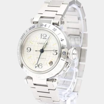 推荐Cartier Silver Stainless Steel Pasha C W31029M7 Automatic Men's Wristwatch 35 mm商品