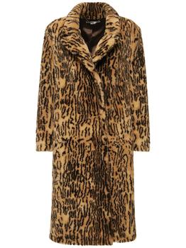 推荐Leopard Print Faux Fur Midi Coat商品