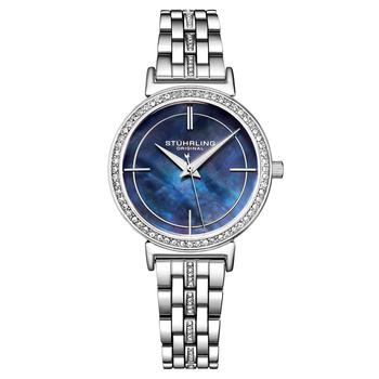 Stuhrling | Women's Silver-Tone Link Bracelet with Crystals Watch 33mm商品图片,7折