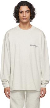 Essentials | 灰白色logo长袖 T 恤商品图片,独家减免邮费