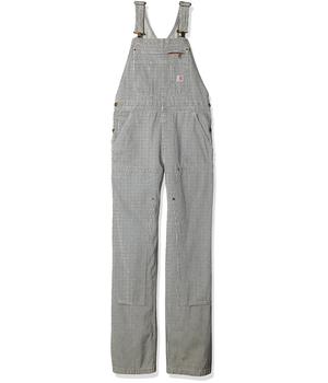 Carhartt | Womens Brewster Double Front Railroad Striped Bib Overalls商品图片,独家减免邮费