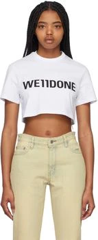 We11done | White Cropped T-Shirt 5.1折, 独家减免邮费