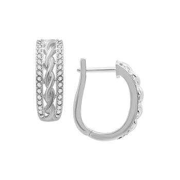 Essentials | Silver or Gold Plated Twist Center Hinge Hoop Earrings商品图片,2.9折