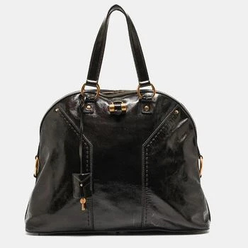 推荐Yves Saint Laurent Choco Brown Patent Leather Oversized Muse Bag商品