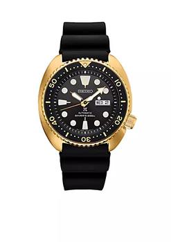 推荐Gold-Tone Stainless Steel Automatic Prospex Diver Silicone Strap Watch商品