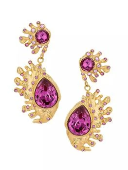 Oscar de la Renta | Cactus Goldtone & Crystal Drop Earrings,商家Saks Fifth Avenue,价格¥4025