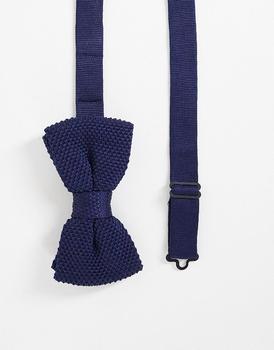 商品Gianni Feraud | Gianii Feraud knitted bow tie in navy,商家ASOS,价格¥78图片