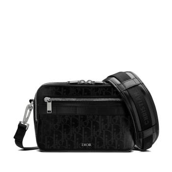 迪奥经典款, Dior | 【预售3-7天】DIOR/迪奥 经典SAFARI系列 男士黑色Dior斜银河小牛皮斜跨单肩包1ESPO206VPI_H03E商品图片 7.9折, 包邮包税