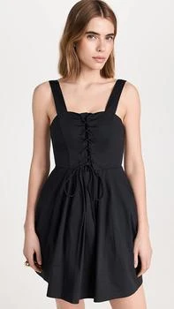 Staud | Staud Women Lynn Black Vegan Faux Leather Belted Mini Shirt Dress,商家Premium Outlets,价格¥2530