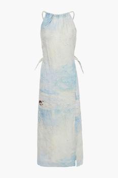 艾克妮衣服, Acne Studios | Embellished printed linen midi dress商品图片 3折