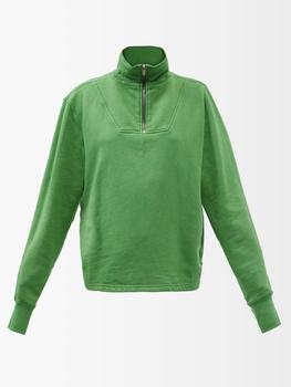 推荐Yacht brushed-back cotton half-zip sweatshirt商品