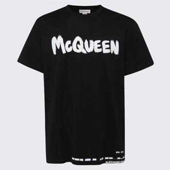 Alexander McQueen | ALEXANDER MCQUEEN BLACK COTTON T-SHIRT商品图片,7.4折