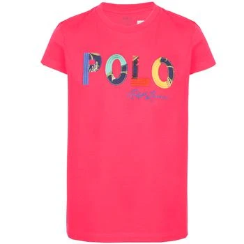 推荐Multicolor appliques logo polo cotton jersey pink t shirt商品