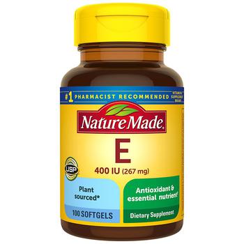 商品Nature Made | 植物来源维生素 E 400 IU（267 毫克）d-Alpha 软胶囊 ,商家Walgreens,价格¥136图片