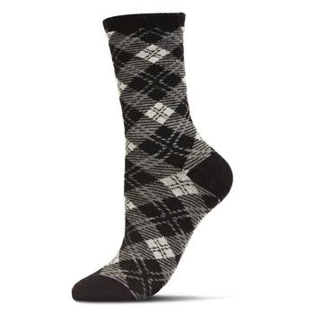 Memoi | Women's Diamond Overlay Cashmere Blend Crew Socks 