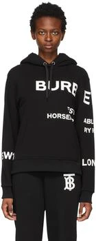 Burberry | Black Oversized 'Horseferry' Hoodie 