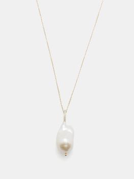 推荐Diamond, baroque pearl & 14kt gold necklace商品