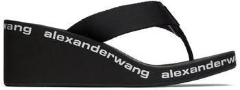 亚历山大王鞋, Alexander Wang | Black AW Wedge Flip Flop Sandals商品图片 