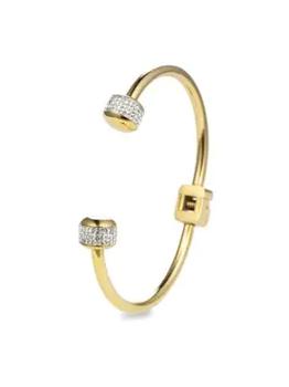 推荐Luxe Collection Maya Goldtone, Titanium & Crystal Cuff Bracelet商品