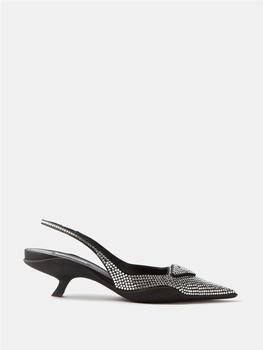 Prada | Crystal-embellished point-toe pumps商品图片,