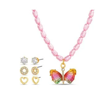 Kensie | 3 Piece Mixed Earring Set with Pearl Butterfly Pendant Necklace,商家Macy's,价格¥179