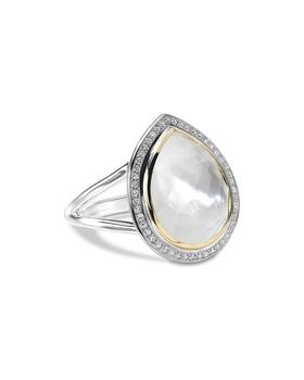 商品Ippolita | 18K Yellow Gold & Sterling Silver Chimera Rock Candy® Rock Topaz & Mother of Pearl Doublet & Diamond Halo Ring,商家Bloomingdale's,价格¥7040图片