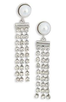 Nordstrom | Crystal & Faux Pearl Fringe Earrings,商家Nordstrom Rack,价格¥78