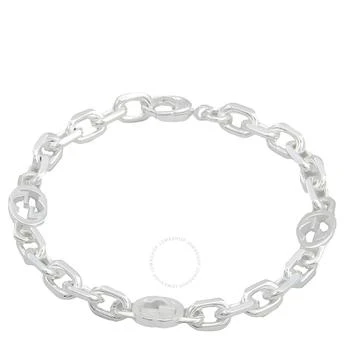 Gucci | Interlocking G Motif Sterling Silver Bracelet,商家Jomashop,价格¥2197