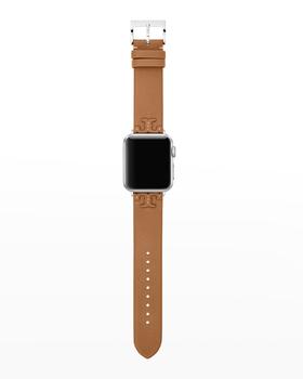 tory burch mcgraw, Tory Burch | McGraw Leather Apple Watch Band in Luggage, 42-45mm商品图片 