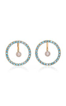 MATEO, MATEO | Mateo - Women's Gold; Blue Topaz And Floating Diamond Earrings - Blue - Moda Operandi - Gifts For Her商品图片 