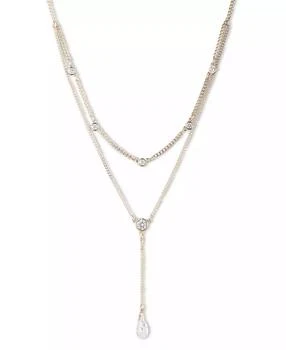 Givenchy | Gold-Tone Cubic Zirconia Layered Lariat Necklace, 16" + 3" extender,商家Macy's,价格¥178