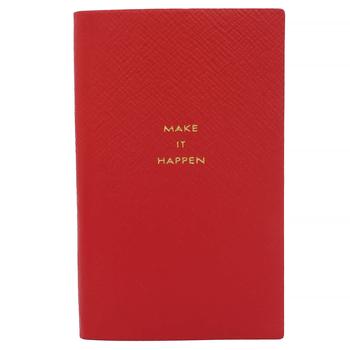 商品Smythson Make It Happen Panama Notebook in Scarlet Red图片