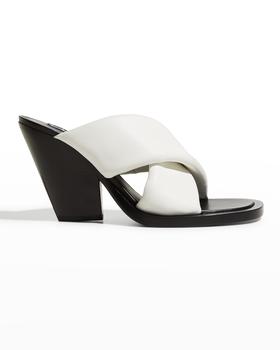 Jil Sander | Puffy Lambskin Crisscross Slide Sandals商品图片,