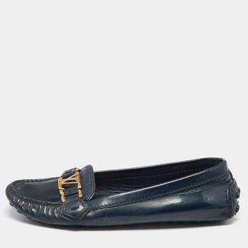 lv女鞋, [二手商品] Louis Vuitton | Louis Vuitton Midnight Blue Patent Leather Oxford Loafers Size 36.5商品图片 9.2折, 满1件减$100, 满减