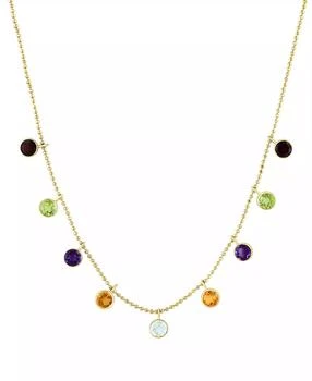 Effy | EFFY® Multi-Gemstone (2-1/3 ct. t.w.) Charm Statement Necklace in 14k Yellow Gold, 18" + 1" extender,商家Macy's,价格¥11964