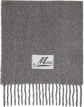 Marni | Gray Brushed Alpaca Scarf商品图片,额外8.5折, 独家减免邮费, 额外八五折