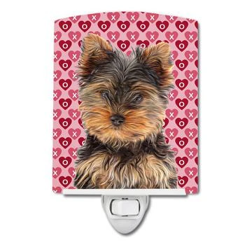 Caroline's Treasures | Hearts Love and Valentine's Day Yorkie Puppy / Yorkshire Terrier Ceramic Night Light,商家Verishop,价格¥204