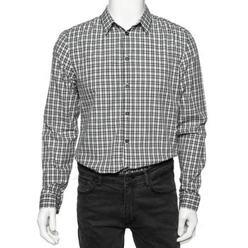 纪梵希男装多少钱, [二手商品] Givenchy | Givenchy Monochrome Checkered Cotton Button Front Shirt L商品图片 3折