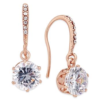 Charter Club | Rose Gold-Tone Cubic Zirconia Drop Earrings, Created for Macy's商品图片,3折